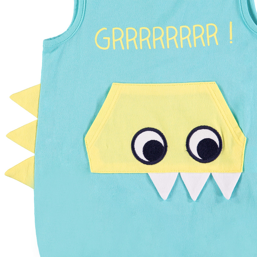 Juego de 2 monos cortos con dibujos de monstruos 