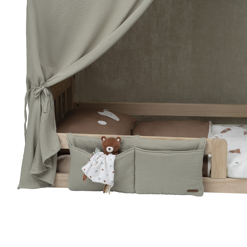 Bolsa de cama colgante de gasa verde 