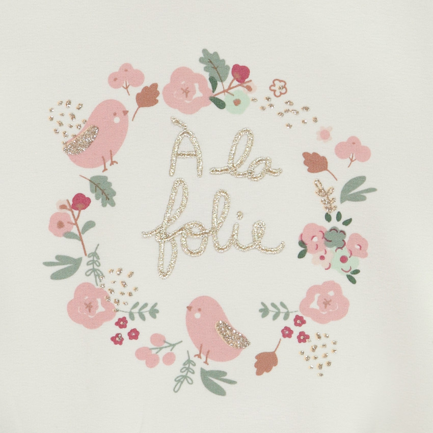 Conjunto de felpa con sudadera bordada para bebé niña 