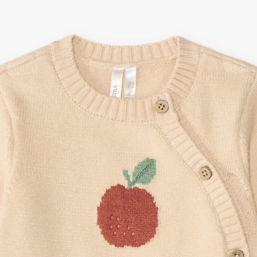 Conjunto de 2 piezas para bebé niña de punto con diseño de manzana. 