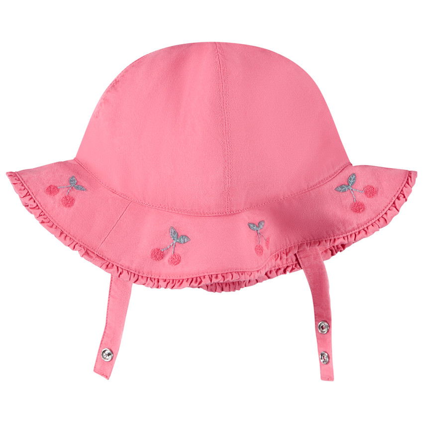 Vestido de popelina con cerezas bordadas para bebé niña 
