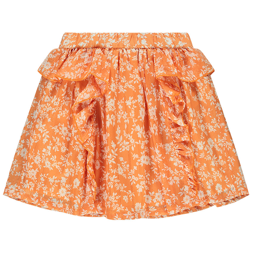 Jupe patineuse volantée imprimé fleuri pour fille 