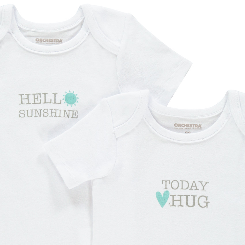 Pack de 5 bodies de manga corta con mensaje estampado  Additional Pack de 5 bodies de manga corta con mensaje estampado