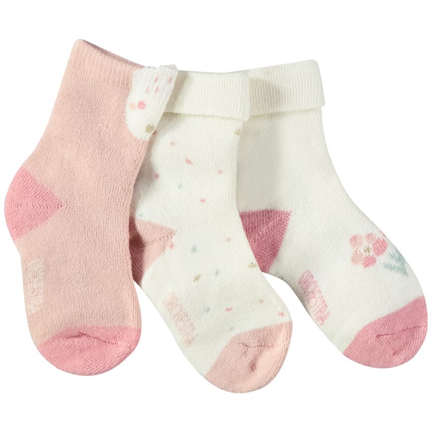Lote de 3 pares de calcetines con estampado fantasía para niña 