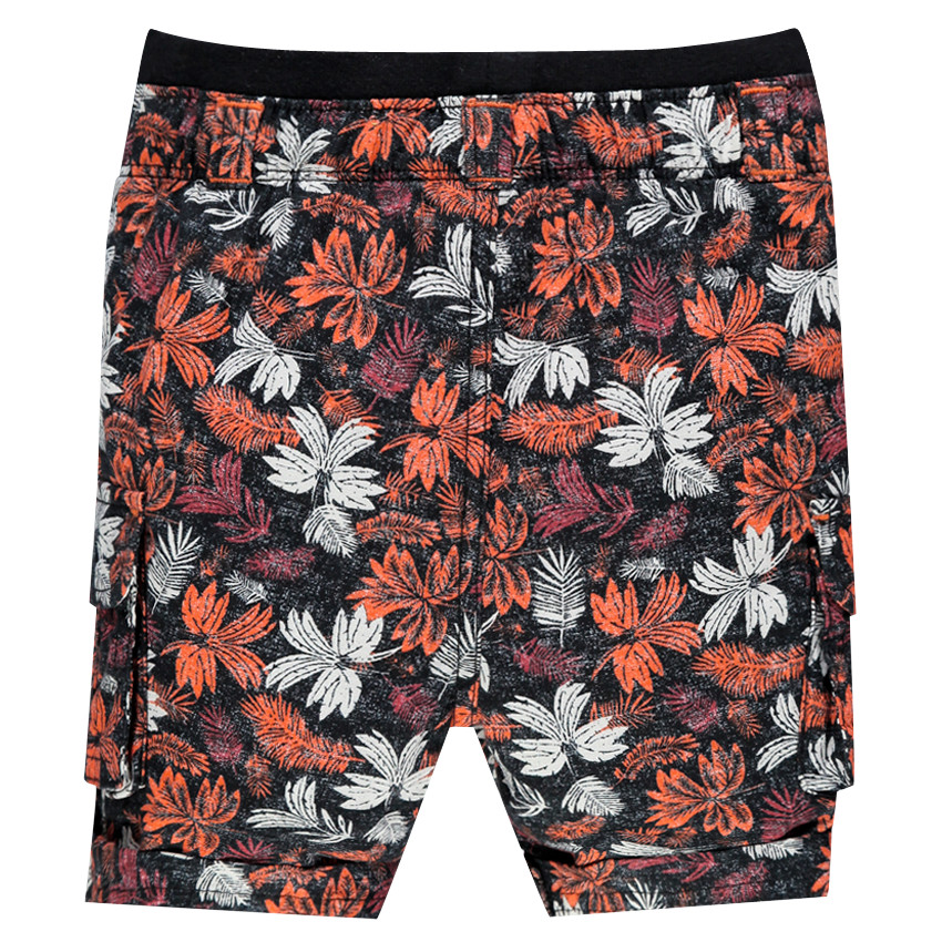 Bermuda con estampado cintura elástica con bolsillos 