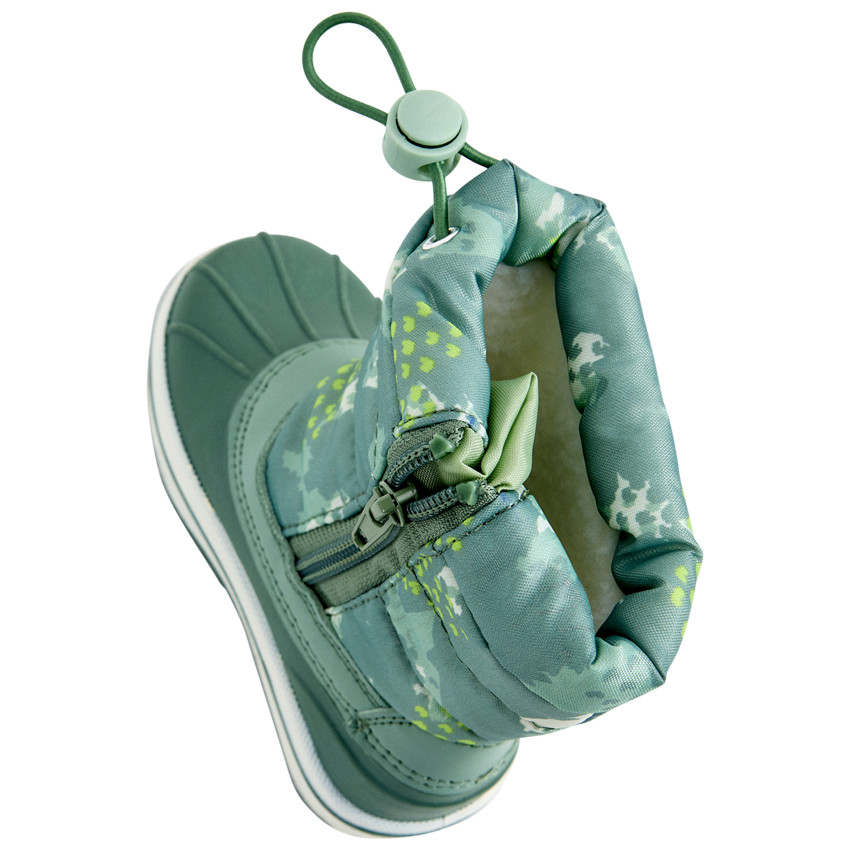 Después de esquiar verde impreso camuflaje con cordón de ajuste para niña 