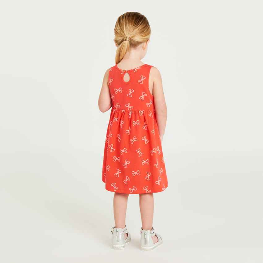 Vestido sin mangas con estampado de lazos para niña bebé 