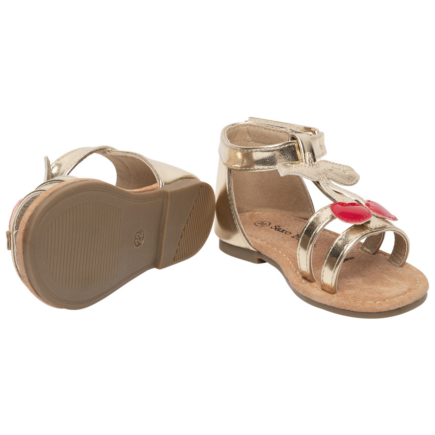Sandalias con parche de cereza para bebé niña 