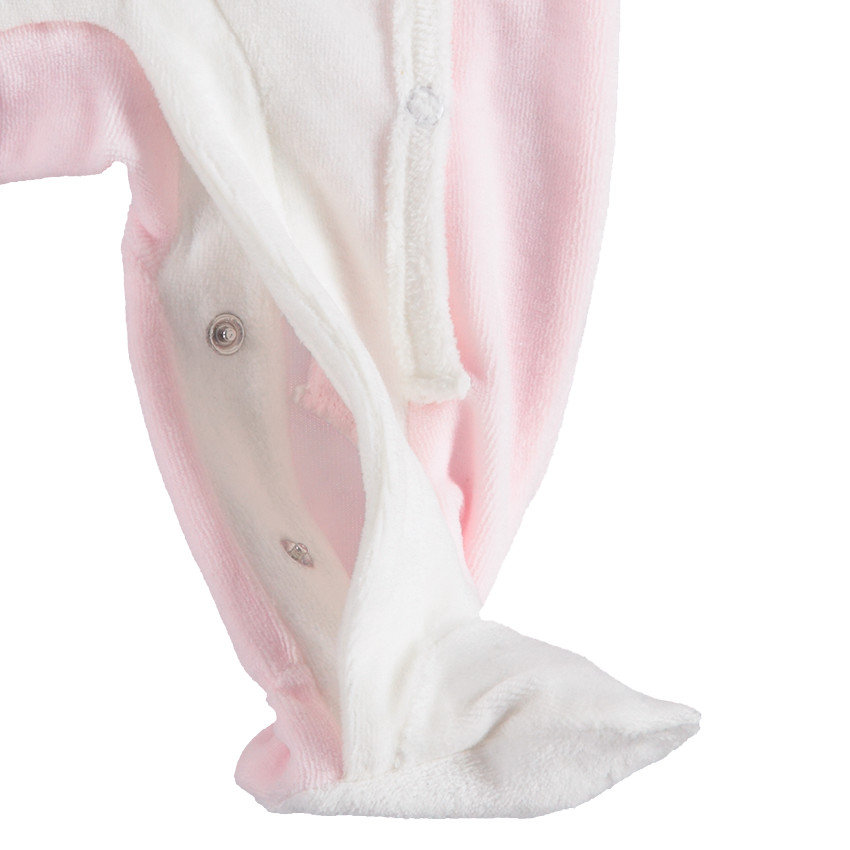 Pijama de terciopelo bicolor con Smiley Gilr bordada 