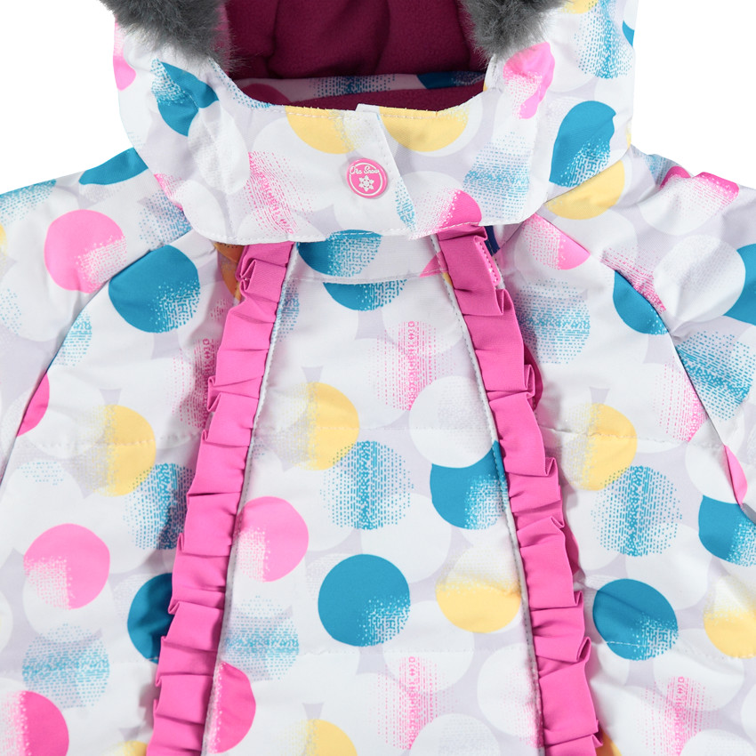 Mono de esquñi con lunares que contrastan y pelo falso 