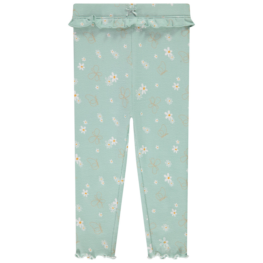 Pelele de canalé con estampado floral para bebé niña 