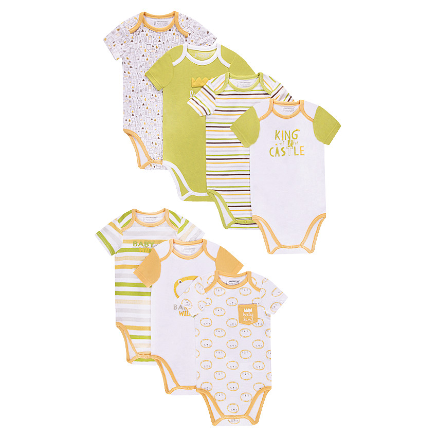 Pack de 7 bodies de jersey de manga corta con dibujos de fantasía 