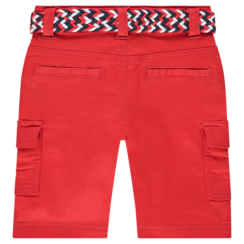 Bermudas rojas de algodón con cinturón trenzado desmontable  Additional Bermudas rojas de algodón con cinturón trenzado desmontable