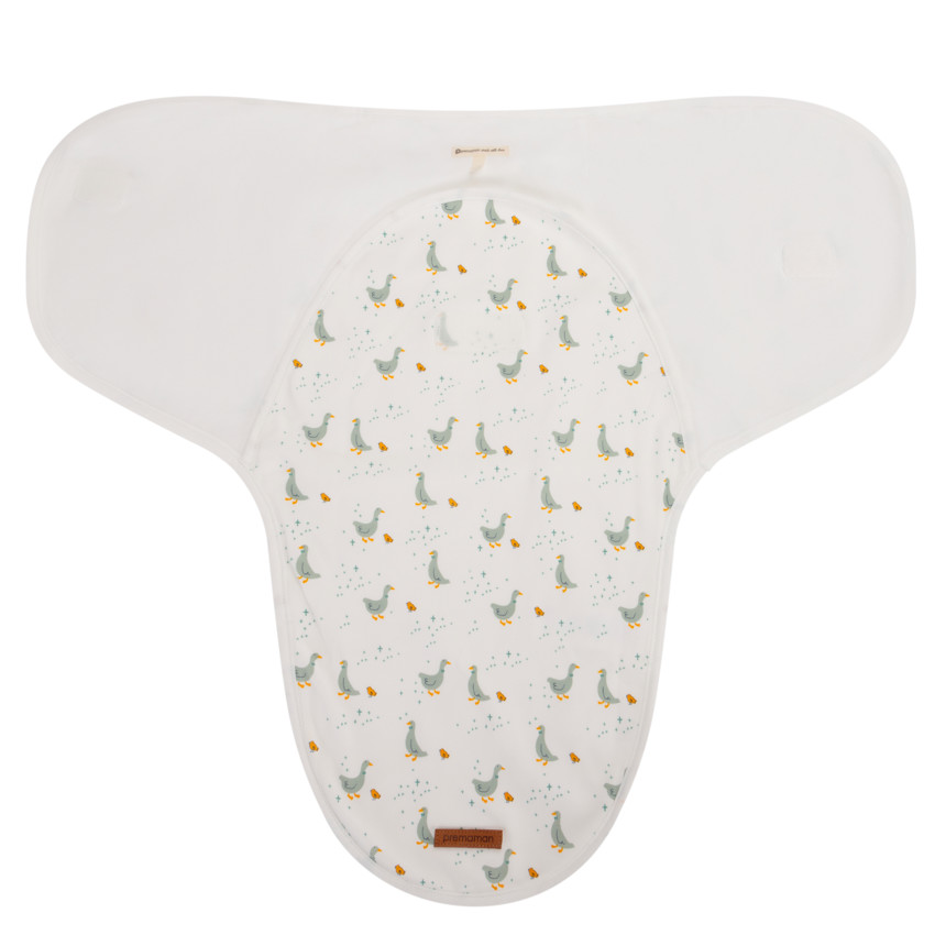 Manta envolvente con estampado de ocas crudo 