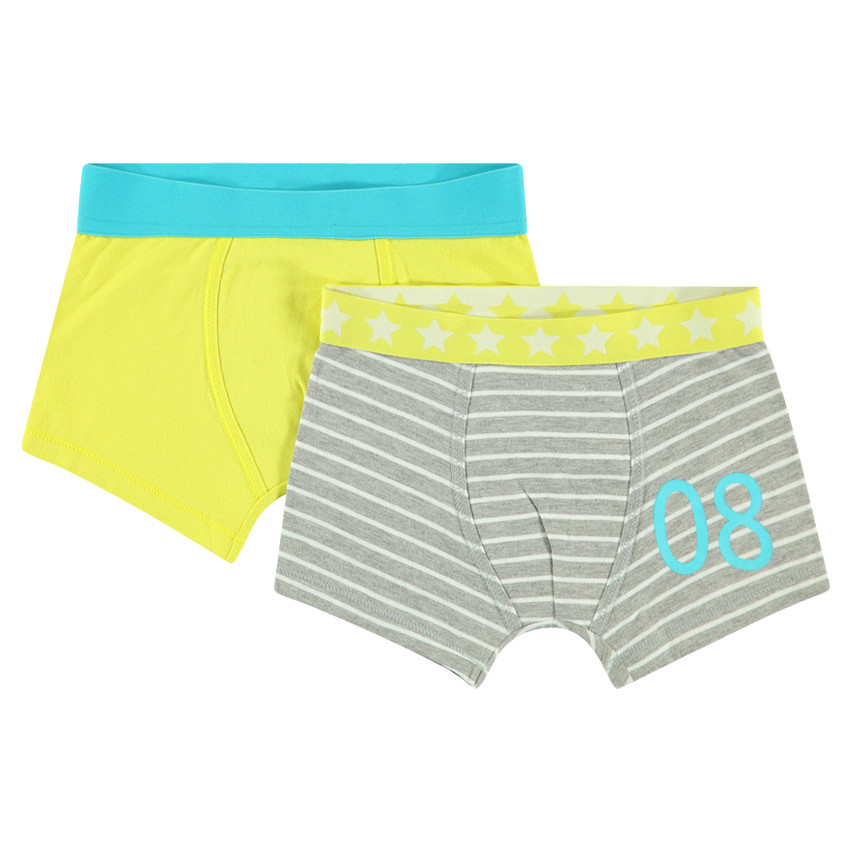 Lote de 2 boxers con rayas/liso 