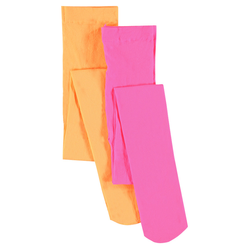 Lot de 2 paires de collants coloris fluo  