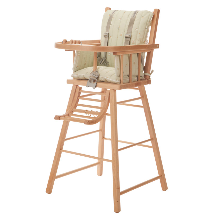 Coussin de chaise haute imperméable Promenade Bucolique vert 