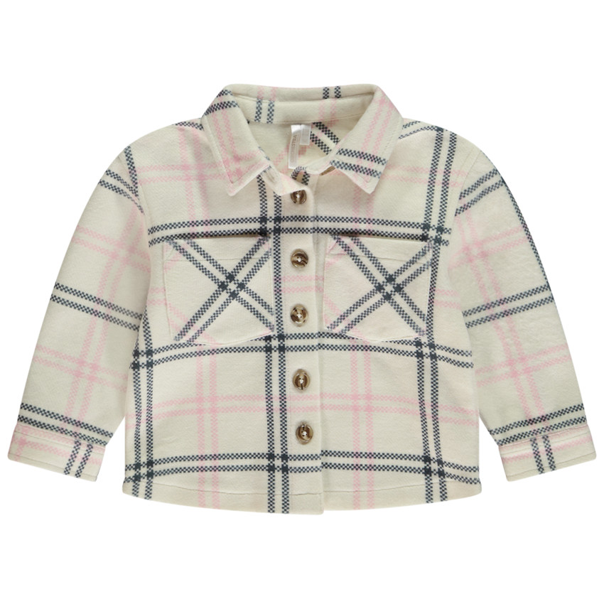 Camisa de franela de cuadros para bebé niña 
