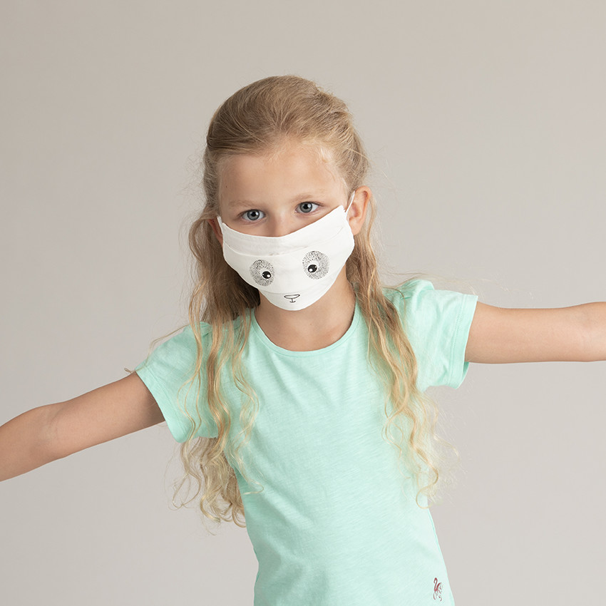 Lote de 2 mascarillas de tela para niño con estampado de animales de la jungla  Additional Lote de 2 mascarillas de tela para niño con estampado de animales de la jungla