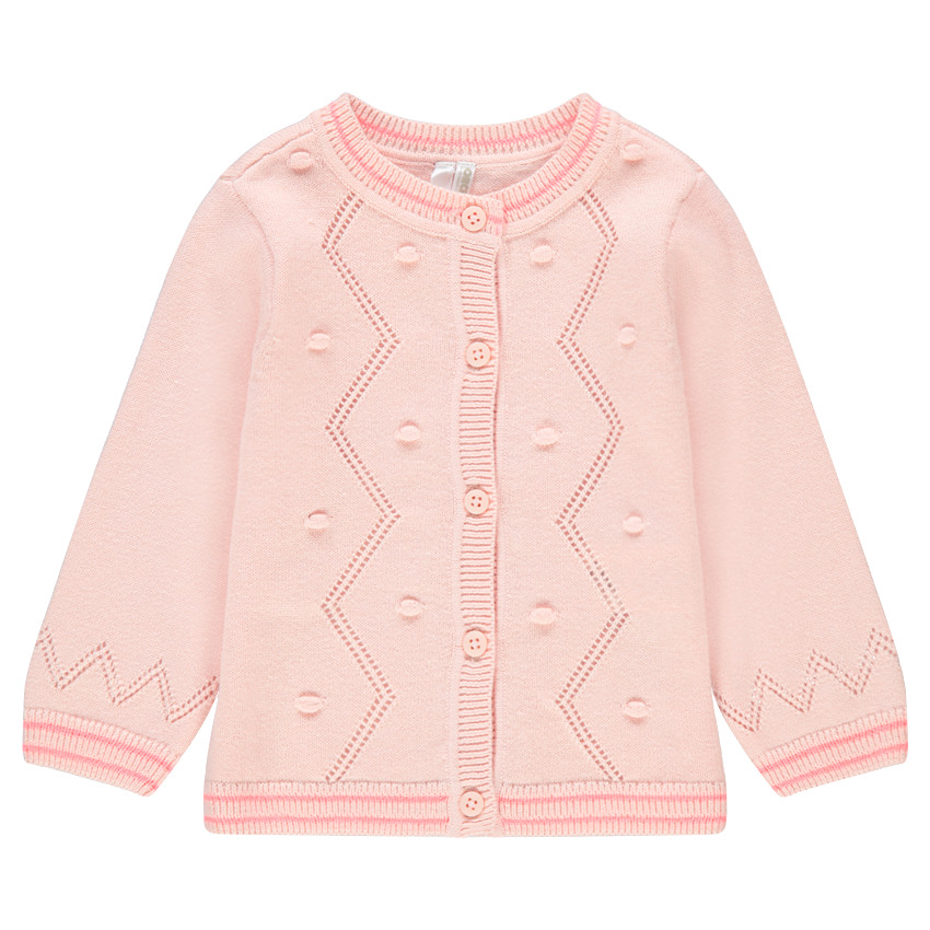 Chaqueta de punto con pompones y acabados acanalados rectílíneos  Additional Chaqueta de punto con pompones y acabados acanalados rectílíneos