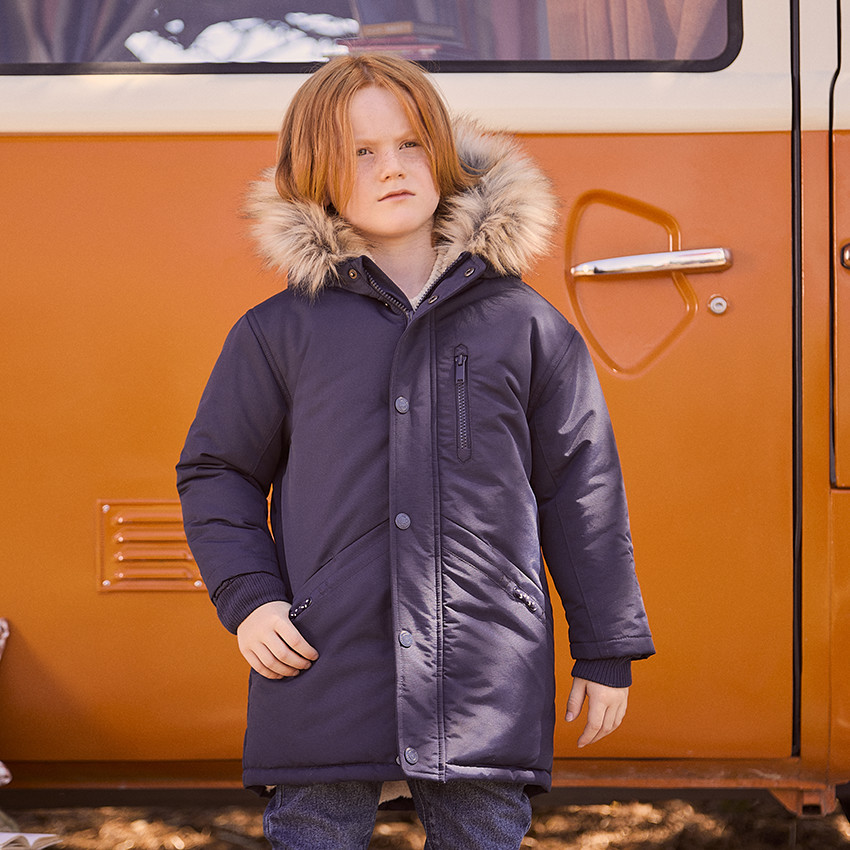 Parka a capuche avec fausse fourrure amovible pour garcon Orchestra