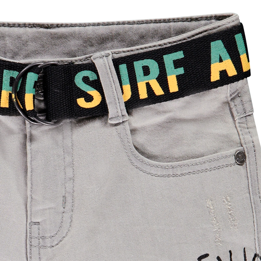 Bermuda en jean effet dip dye avec ceinture pour garçon 