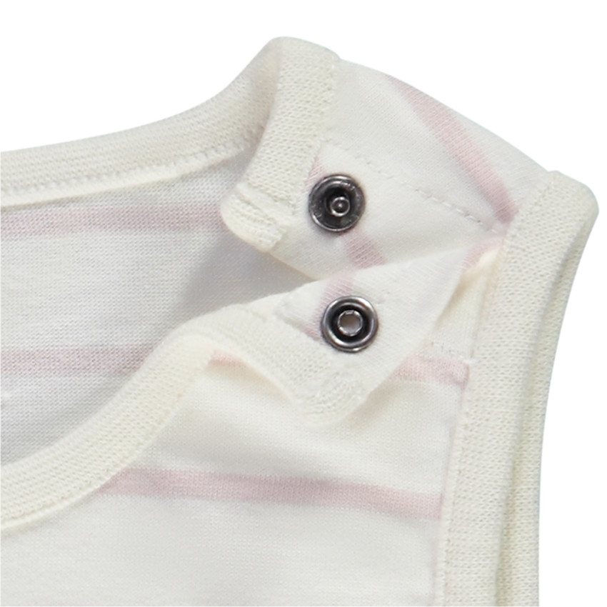 Camiseta sin mangas de jersey a rayas y estampado para bebé niño 