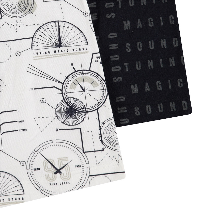 Júnior - Juego de 2 bóxers a juego con letras all over/relojes all over 