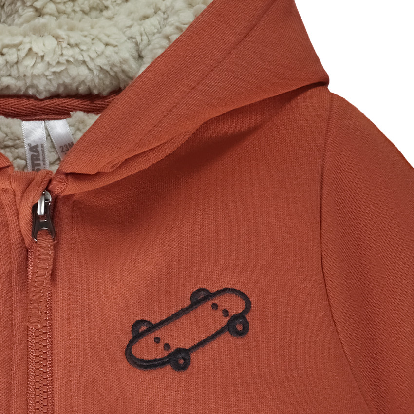 Chaleco con capucha y bordado de skate para bebé niño 