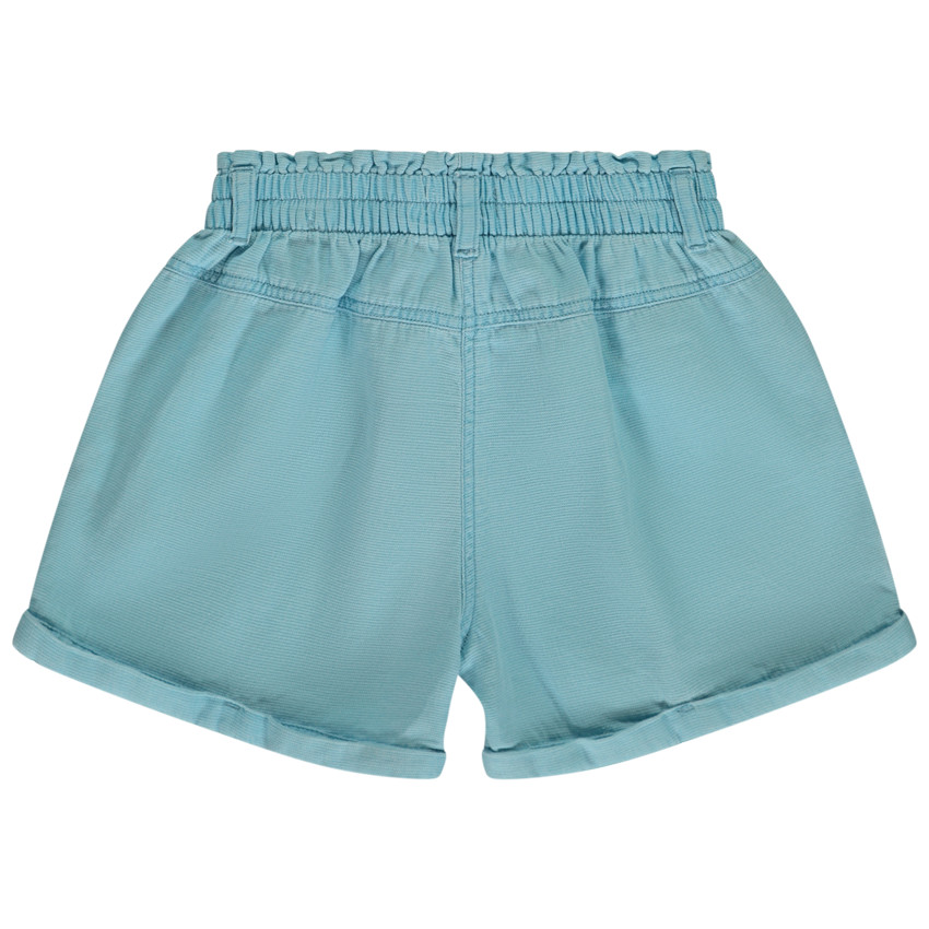 Short liso en tela armurada para niña 