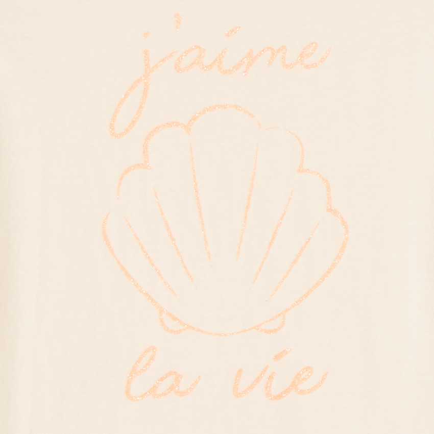 Camiseta de manga corta con estampado brillante para niña 