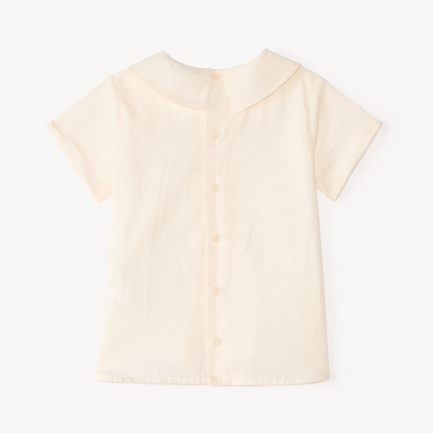 Conjunto de tirantes cortos + camisa con cuello Claudine para bebé niño 