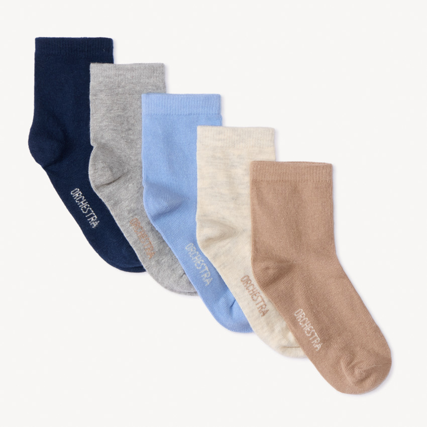 Pack de 5 pares de calcetines lisos para niño  Additional Pack de 5 pares de calcetines lisos para niño
