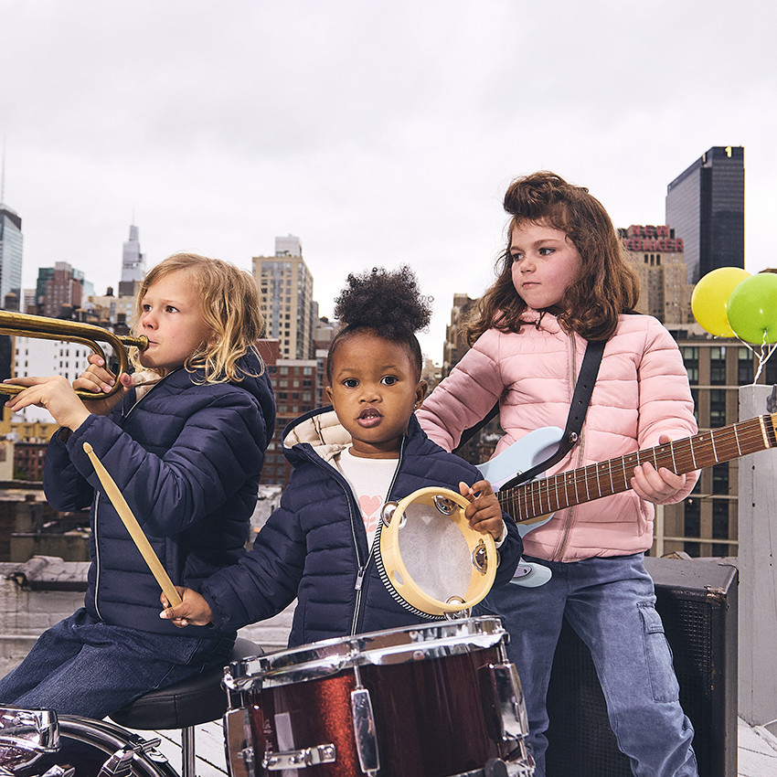 Doudoune acolchada con capucha para bebé niño 