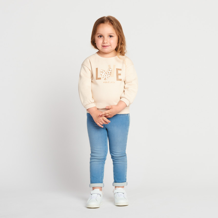 Sudadera lisa de felpa con estampado "Love" para bebé niña 
