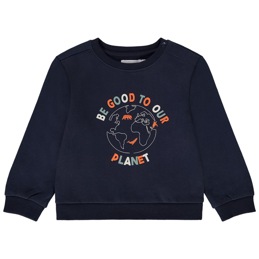 Sudadera de felpa con estampado de planeta para bebé 