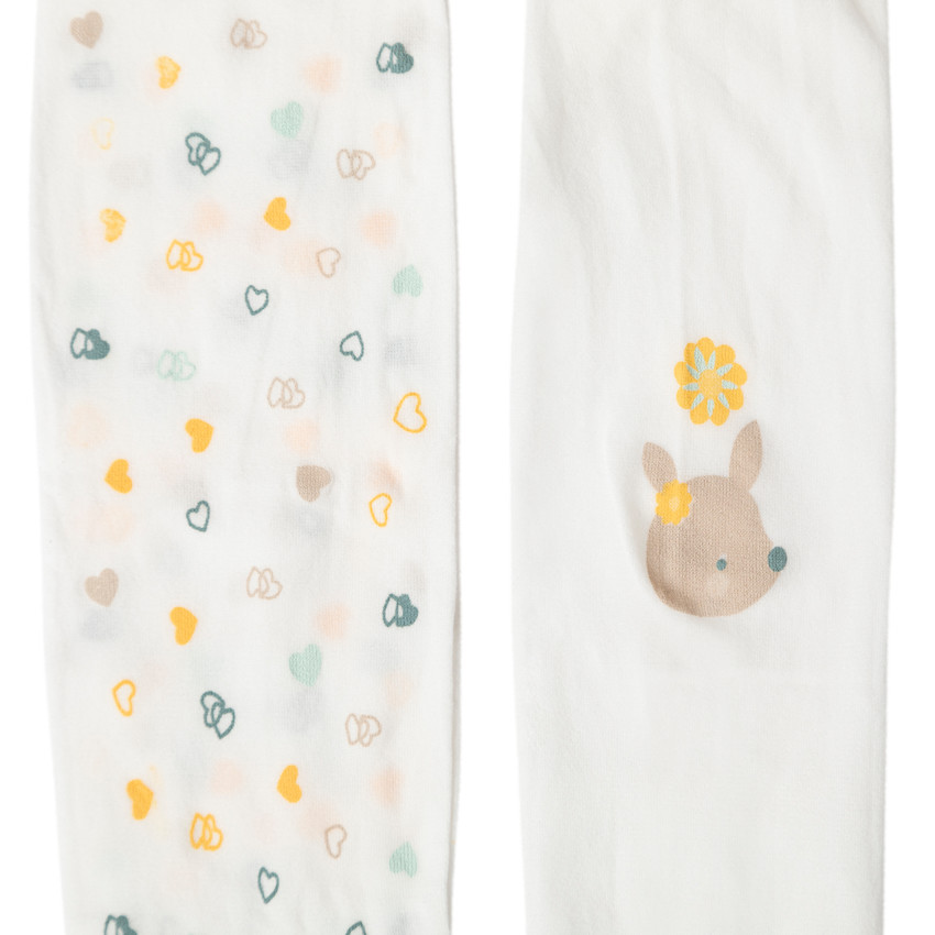 Pack de 2 leotardos finos con corazones y anímales estampados   Additional Pack de 2 leotardos finos con corazones y anímales estampados