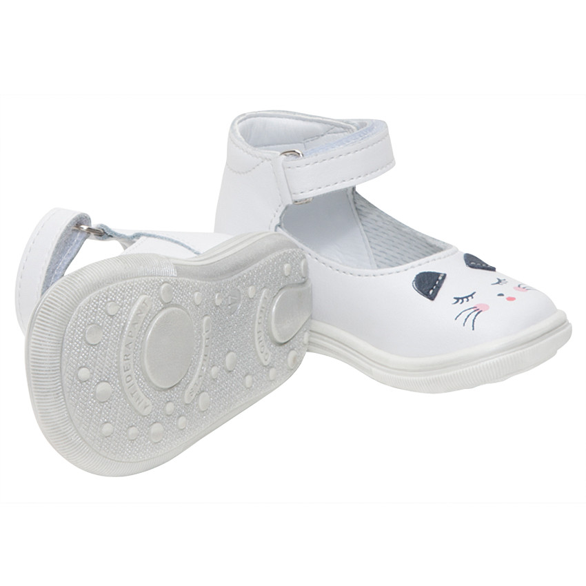 Zapatos de cuero con tira de velcro y estampado de gato  Additional Zapatos de cuero con tira de velcro y estampado de gato