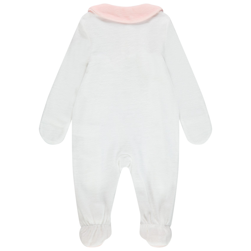 Pijama de terciopelo con cuello de babero y luna bordada 