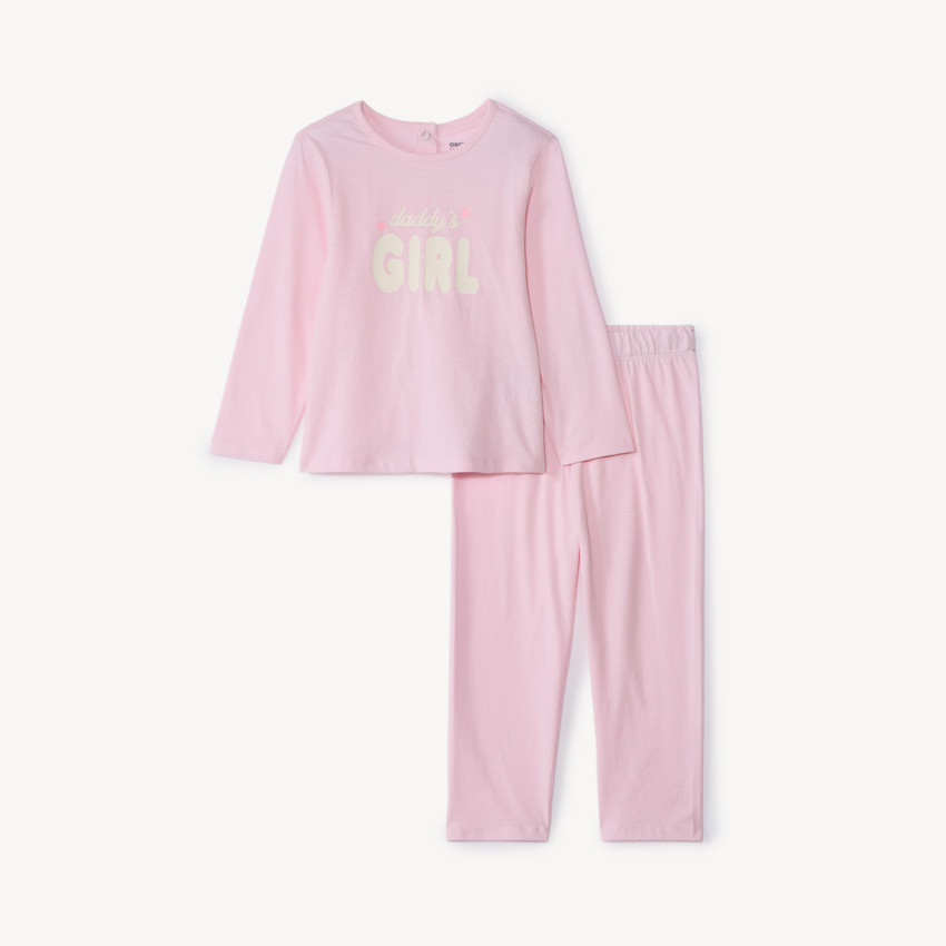 Conjunto pijama largo de jersey estampado para bebé niña 