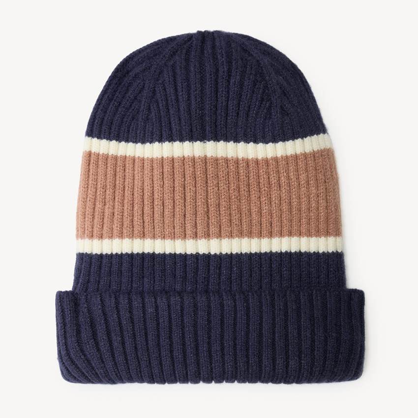 Gorro de canalé a rayas para niño 