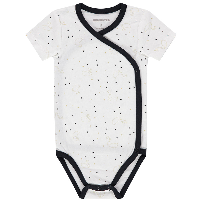 Pack de 5 bodies de manga corta con estampado de cisnes. 