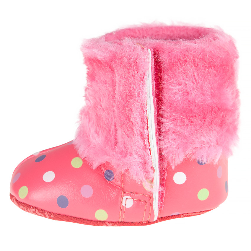 Botines de pelo sintético con estampado de puntos 