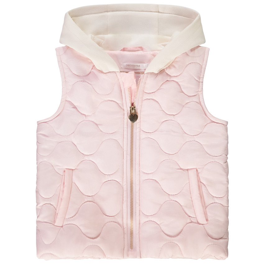 Doudoune sin mangas bicolor para bebé niña 