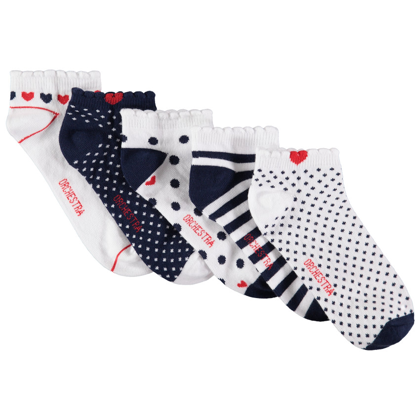 Pack de 5 pares de calcetines cortos con estampados gráficos 