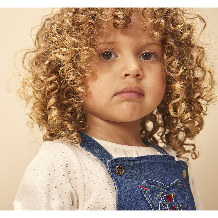 Robe à bretelles effet jean pour bébé fille 