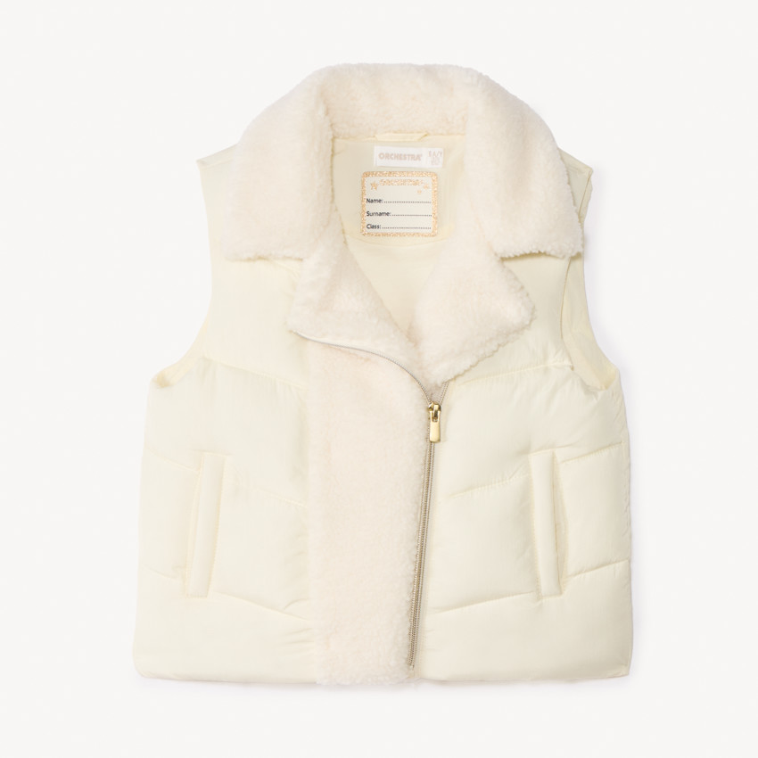 Chaleco de dos acolchado bicolor para niña 