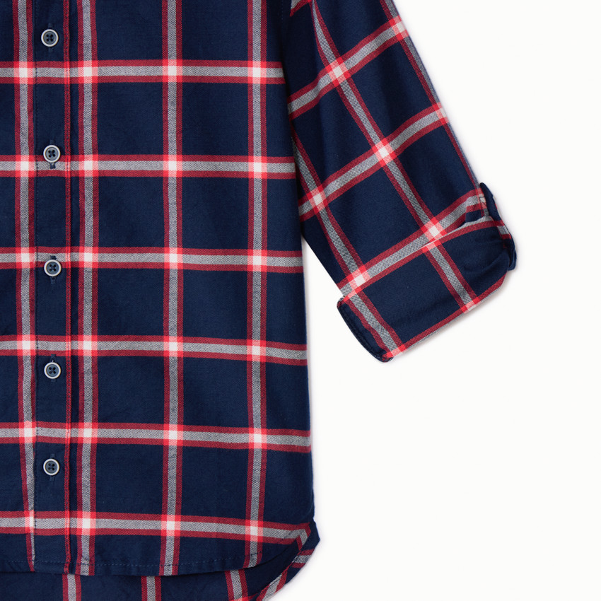 Camisa de cuadros con mangas retráctiles para niño 