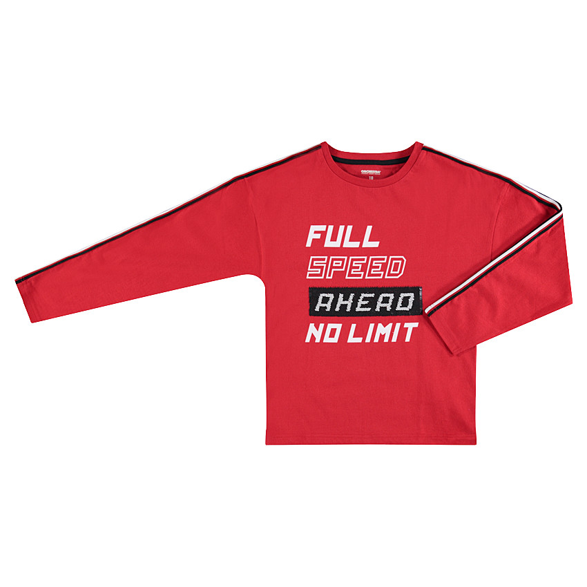 Júnior - Camiseta de manga larga de punto con mensaje estampado y lentejuelas mágicas  Additional Júnior - Camiseta de manga larga de punto con mensaje estampado y lentejuelas mágicas
