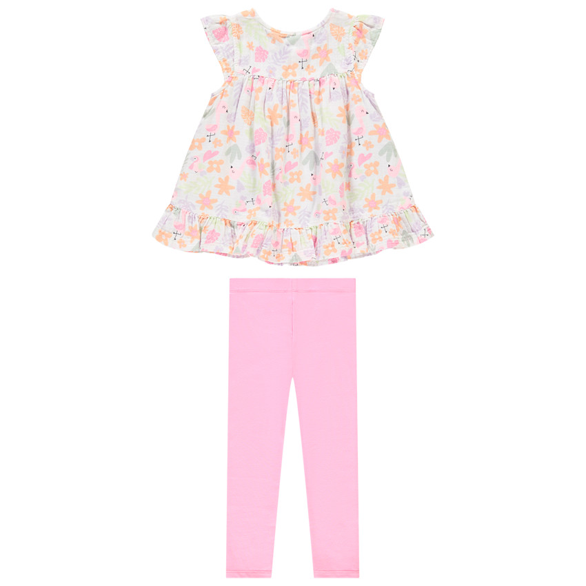 Conjunto de 2 piezas con túnica estampada para bebé niña 
